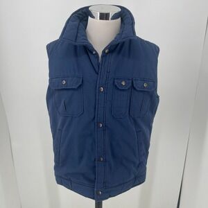 Sears Fieldmaster Winter Vest MENS Navy Blue Snap Close Pockets SIZE LARGE